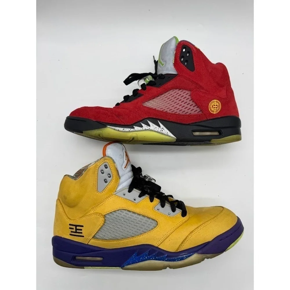 Air Jordan 5 Retro What The Mens Sneakers Yellow Red CZ5725-700 Size 13